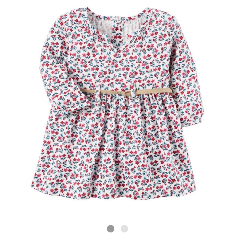 Baby Girls Floral Belted Dress